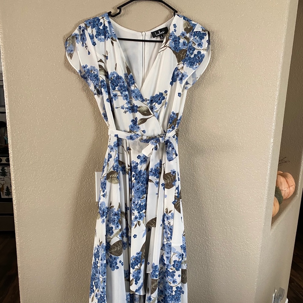 Flowered high low dress